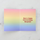53誕生日カラフル: Rainbow # 53,名前をカスタムする カード (内部)