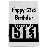 53誕生日ブラックオドメータ ミディアムペーパーバッグ (正面)