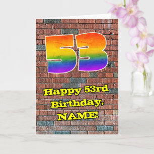 53誕生日:おもしろいグラフィティインスパイアレインボー53 カード