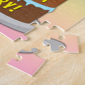 53誕生日:おもしろいケーキとキャンドル+名前をカスタムする ジグソーパズル (側面)