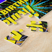 53誕生日:おもしろい、お祝カラフルい花火 ジグソーパズル (側面)