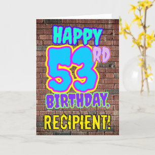 53誕生日-おもしろい、アーバングラフィティインスパイアルック カード