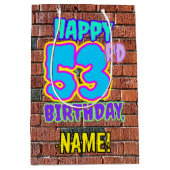 53誕生日:おもしろい、アーバングラフィティインスパイアルック ミディアムペーパーバッグ (正面)