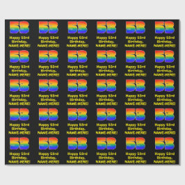 53誕生日:おもしろい、カラフルレインボーインスパイア# 53 ラッピングペーパー