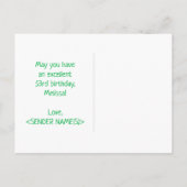 53誕生日:はっきりした,おもしろい,シンプル虹, 53 ポストカード (裏面)