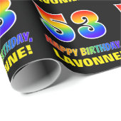 53誕生日:はっきりした,おもしろい,シンプル虹， 53 ラッピングペーパー (ロールコーナー)