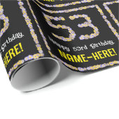 53誕生日:フローラ花数名前をカスタムする ラッピングペーパー (ロールコーナー)