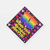 53誕生日:愛するハートパターン、虹# 53 スタンダードランチョンナプキン (角)