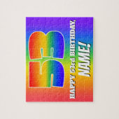 53誕生日—数々のカラーのレインボーパターン「53」 ジグソーパズル (縦)