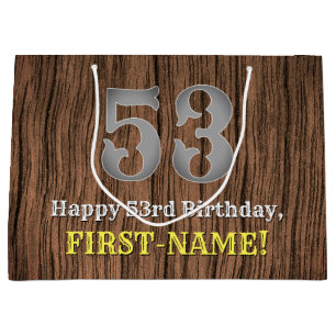 53誕生日: Country インスパイア Western Look, Name ラージペーパーバッグ