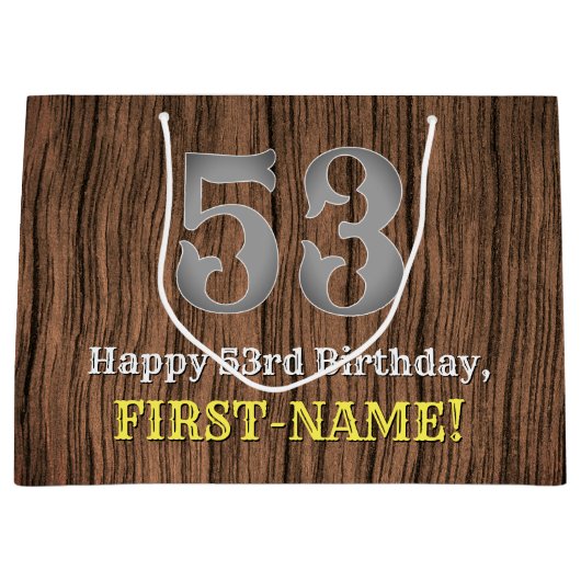 53誕生日: Country インスパイア Western  Look, Name ラージペーパーバッグ (正面)