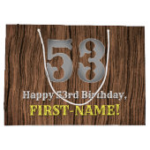 53誕生日: Country インスパイア Western  Look, Name ラージペーパーバッグ (裏面)