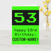 53誕生日:Nerdy/オタク系のスタイル「53」と名前 カード (黄色い花)