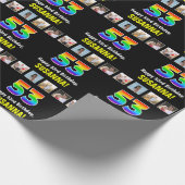 53誕生日: Rainbow "53";写真カスタムと名前 ラッピングペーパー (角)