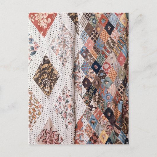 53:ミセス作パッチワークキルト詳細 ポストカード (正面)