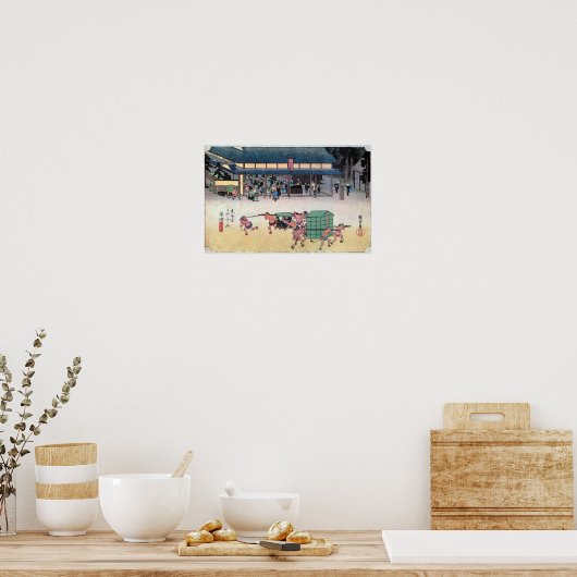 53. Kusatsu-juku, Hiroshige, Ukiyo-e ポスター (キッチン)