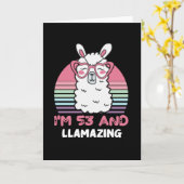 53 Year Old Bday Llamazing 53rd Birthday Llama カード (黄色い花)