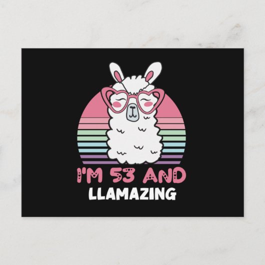 53 Year Old Bday Llamazing 53rd Birthday Llama ポストカード (正面)