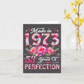 53 Year Old Made In 1973 Floral 53rd Birthday Wome カード (黄色い花)