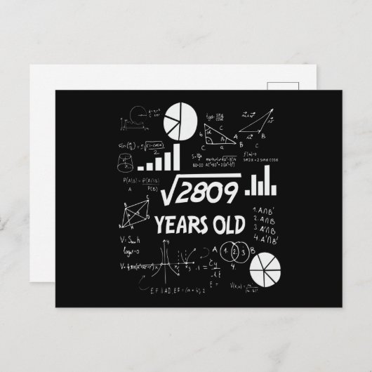 53 Years Old Bday Math Teacher 53rd Birthday Gift ポストカード (正面/裏面)