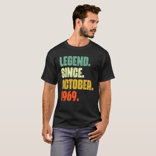 53 Years Old Legend Since October 1969 53rd Birth Tシャツ (正面フル)