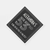 53rd誕生日パーティー:アールデコスタイル+名前をカスタムする スタンダードランチョンナプキン (角)