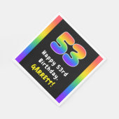53rd Birthday: Rainbow Spectrum # 53, Custom Name スタンダードランチョンナプキン (角)