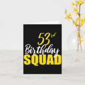 53rd Happy Birthday Squad Party Bday Family Group  カード (黄色い花)