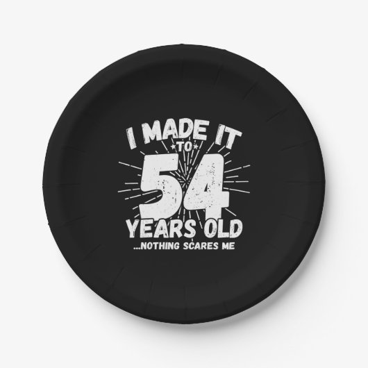 54おもしろい誕生日引用文皮肉54歳 ペーパープレート (正面)