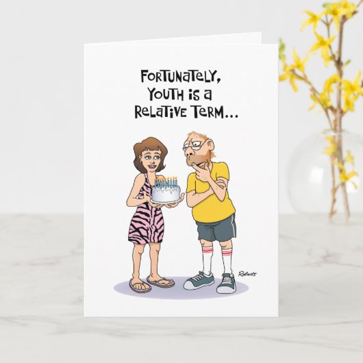 54おもしろい誕生日 カード (黄色い花)