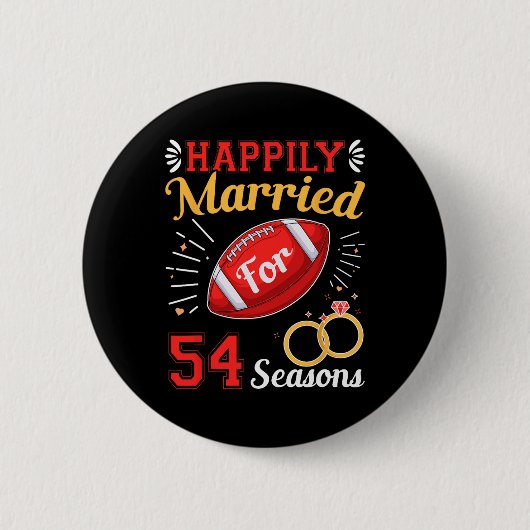54シーズン幸せな結婚 54回目の結婚記念日 缶バッジ (正面)