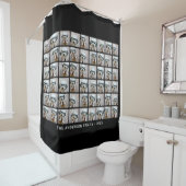 54スクエアフォトコラージュとシンプル文字 シャワーカーテン (インサイチュ)