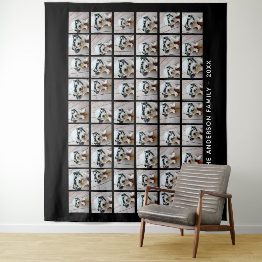 54スクエアフォトコラージュとシンプル文字 タペストリー (インサイチュ)