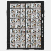 54スクエアフォトコラージュとシンプル文字 フリースブランケット (正面)