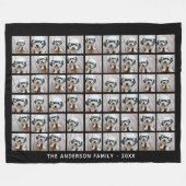 54スクエアフォトコラージュとシンプル文字 フリースブランケット (正面(横))