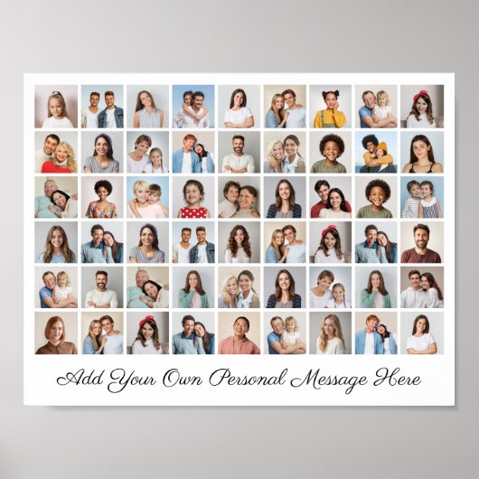54フォトコラージュ自分のグリーティングポスターを追加 ポスター (正面)