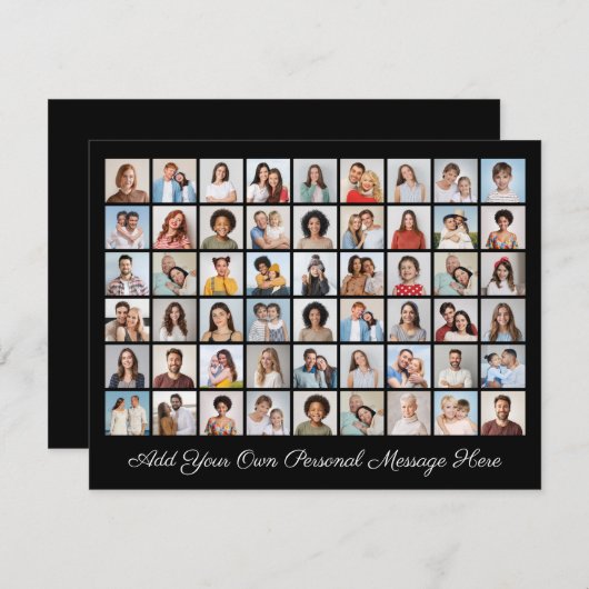 54フォトコラージュ自分の挨拶を追加 シーズンカード (正面/裏面)