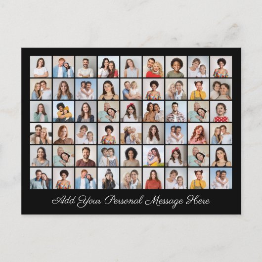 54フォトコラージュ自分の挨拶を追加 シーズンポストカード (正面)