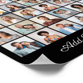 54フォトコラージュ自分の挨拶を追加 ポスター (角)