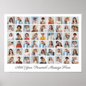 54フォトコラージュ自分の挨拶を追加 ポスター (正面)