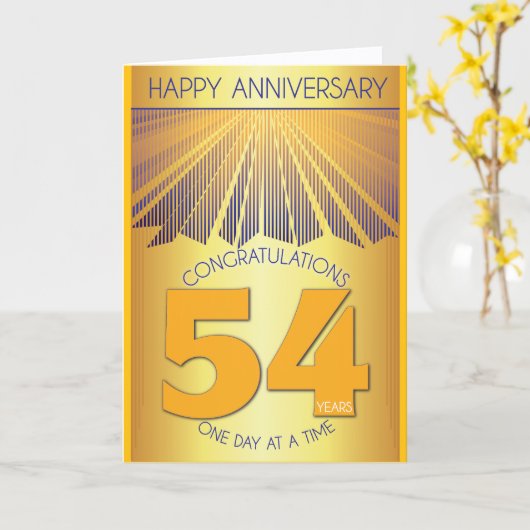 54年間の断酒記念日 | ゴールデンレイ12ステップ カード (黄色い花)
