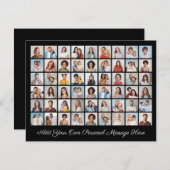 54枚の写真コラージュ 自分のメッセージを追加 シーズンカード (正面/裏面)