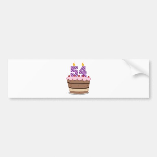 54歳のお誕生日ケーキ バンパーステッカー (正面)