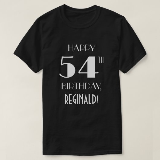 54歳の誕生日パーティー - アールデコ調デザインTシャツ Tシャツ (デザイン正面)