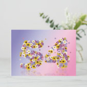 54歳の誕生日パーティー 花の文字付き 招待状 (スタンド正面)