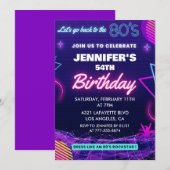 54歳の誕生日パーティー 80年代にタイムスリップ 招待状 (正面/裏面)