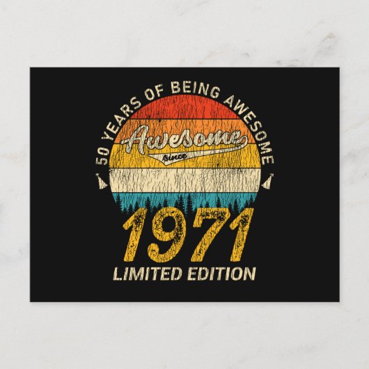 54歳の1971年レトロ最高の54歳の誕生日プレゼント ポストカード (正面)