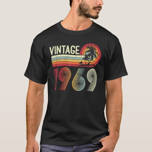 54歳オールドメンズヴィンテージ1969レトロ54位誕生 Tシャツ (正面)