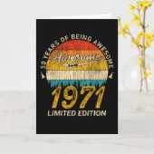 54歳1971年レトロ54素晴らし番目の誕生日 カード (黄色い花)