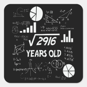 54歳Bday数学先生54番目の誕生日ギフト スクエアシール
